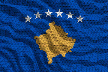National flag of Kosovo. Background  with flag  of Kosovo