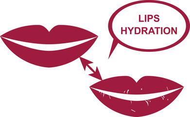 Lips hydration icon, hydrating lips icon vector