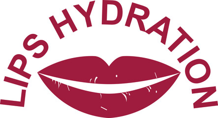 Lips hydration icon, hydrating lips icon vector