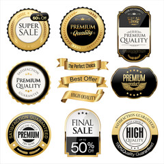 Super sale golden retro badges and labels collection 