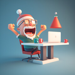 santa claus with a gift