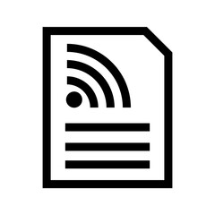 document with wifi symbol, blogging icon vector