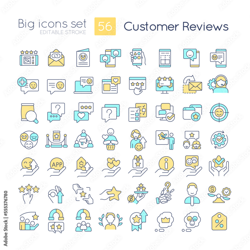 Wall mural customer satisfaction feedback rgb color icons set. boost sales. communication with client. isolated