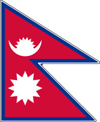National flag of Nepal. Illustration with signs. - obrazy, fototapety, plakaty
