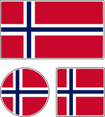 Naklejka premium State flag of Norway. White blue red vector illustration.