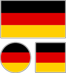 State flag of Germany. Black red yellow vector illustration.