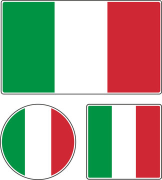 State flag of Italy. Green white red vector illustration.