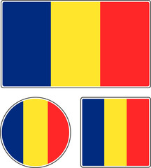 State flag of Romania. Red blue yellow vector illustration.