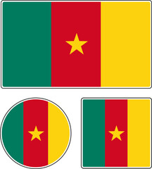 State flag of Cameroon. Illustration with a star.