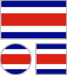 State flag of Costa Rica. Blue white red vector illustration.