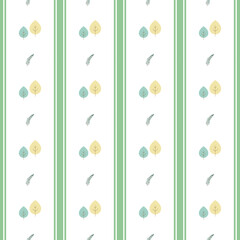 Seamless trees pattern on the white background. Vector illustration for wallpaper, textile, background, wrapping. Green theme.
