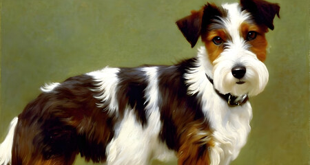 A close up portrait painting of a Jack Russel Terrier created with Generative AI