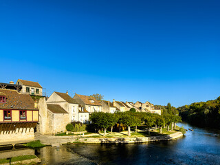 Fototapeta na wymiar Street view of old village Moret-sur-Loing in France