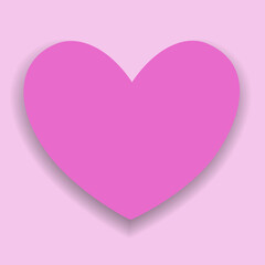 Pink Heart on the pink background. Vector illustration. Valentines day