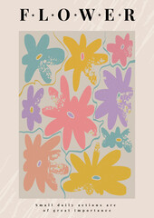 Modern A4 poster in a modern boho style hand-drawn. Suitable for poster, banner, printing, branding