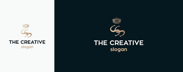 initial SS logo template vector illustration. A monogram logo design. Creative Luxurious brand identity design