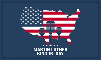 Martin Luther King Jr. Day Background. Banner, Poster, Greeting Card. Vector Illustration. 