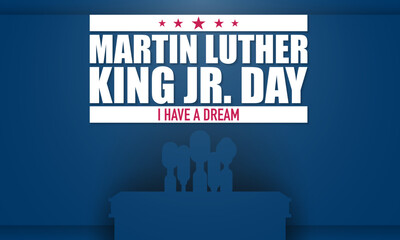 Martin Luther King Jr. Day Background. Banner, Poster, Greeting Card. Vector Illustration.  - obrazy, fototapety, plakaty