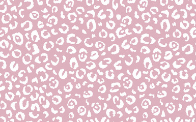 Abstract modern leopard seamless pattern. Animals trendy background. Pink and white decorative vector stock illustration for print, card, postcard, fabric, textile. Modern ornament of stylized skin