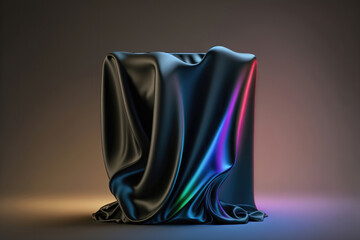 abstract background with wave,Black silk fabric
