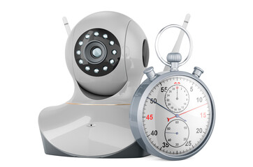 Internet Protocol camera with stopwatch, 3D rendering