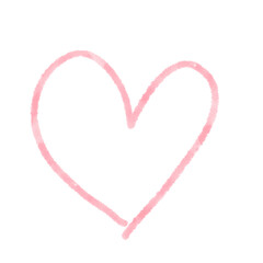 Watercolor hearts shapes doodle illustration for valentines day