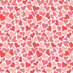 Seamless pattern with romantic pink hearts. Valentine's day, wedding, mother's day background.