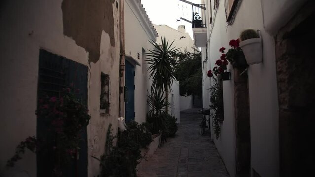 Narrow street in the old town of Ibiza, Dalt Vila
