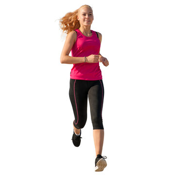 jogging - woman run isolated without background in a PNG 