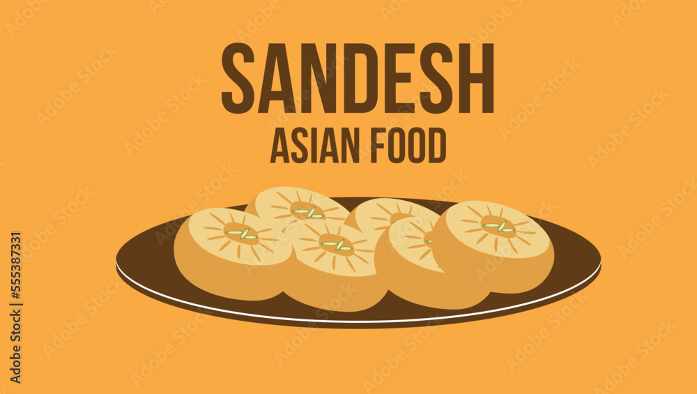 Poster sandesh asian food vector