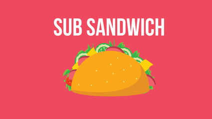 Sub Sandwich Latin American food vector