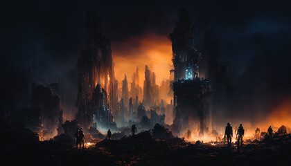 An astronaut exploring a new world on a distant planet, depicted in vivid colors and a sense of adventure and discovery. Generative AI