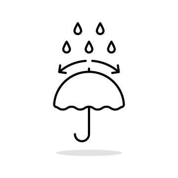 linear umbrella and drops of water sign