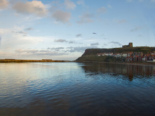 Whiby sunset over the sea