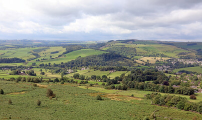 View of Derwent Valley landscapes, Derbyshire England
