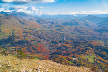 Monte La Serra (Italy) - The peak of Monti del Cicolano beside Rieti and Salto lake, during the...