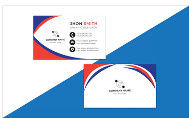 Double-sided creative business card template. Modern Creative and Clean Business Card Template with orange chrome color Pro Vector 