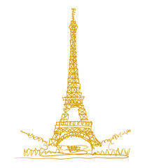 Eiffel Tower hand drawing illustration, Paris, France, Europe, tower eiffel	