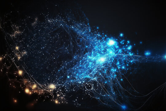デジタル, テクノロジー ,青いネットワーク, Generative AI