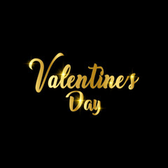 Golden Valentines day typography design vector