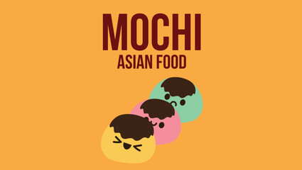 Mochi Asian food vector