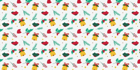 flat seamless pattern christmas illustration design