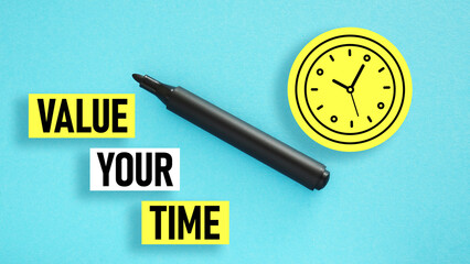 Value your time is shown using the text