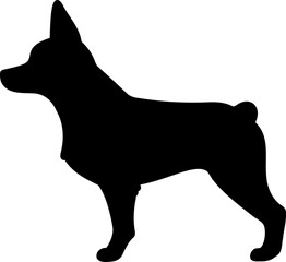 Simple and cute silhouette of Doberman Pinscher in side view