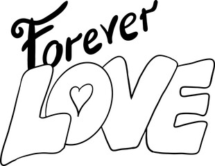 Happy Valentines day decorative lettering text vector elements composition for poster design, party invitation, advertisement offer, greeting card. Hand drawn illustration with heart.