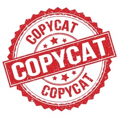 COPYCAT text on red round stamp sign