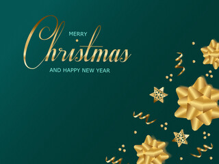 golden christmas card