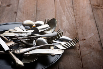 Cutlery on a wooden table