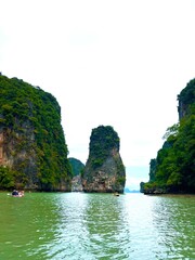 James Bond Island Khao Phing Kan. Heart in the sky from trees