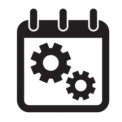 Obraz premium Calendar, gear, schedule icon
